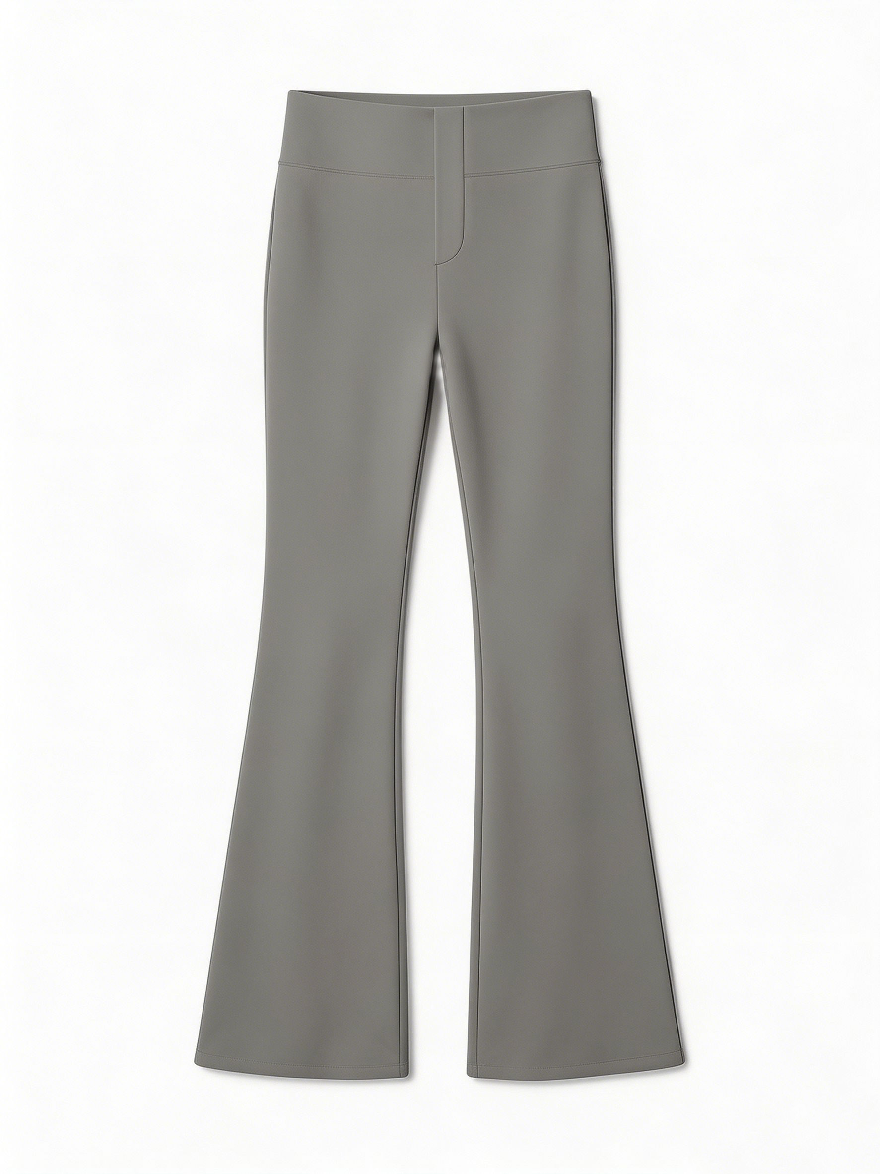 Elegant Grey High Waist Flare Pants - Premium Everyday Bottoms XW-26908