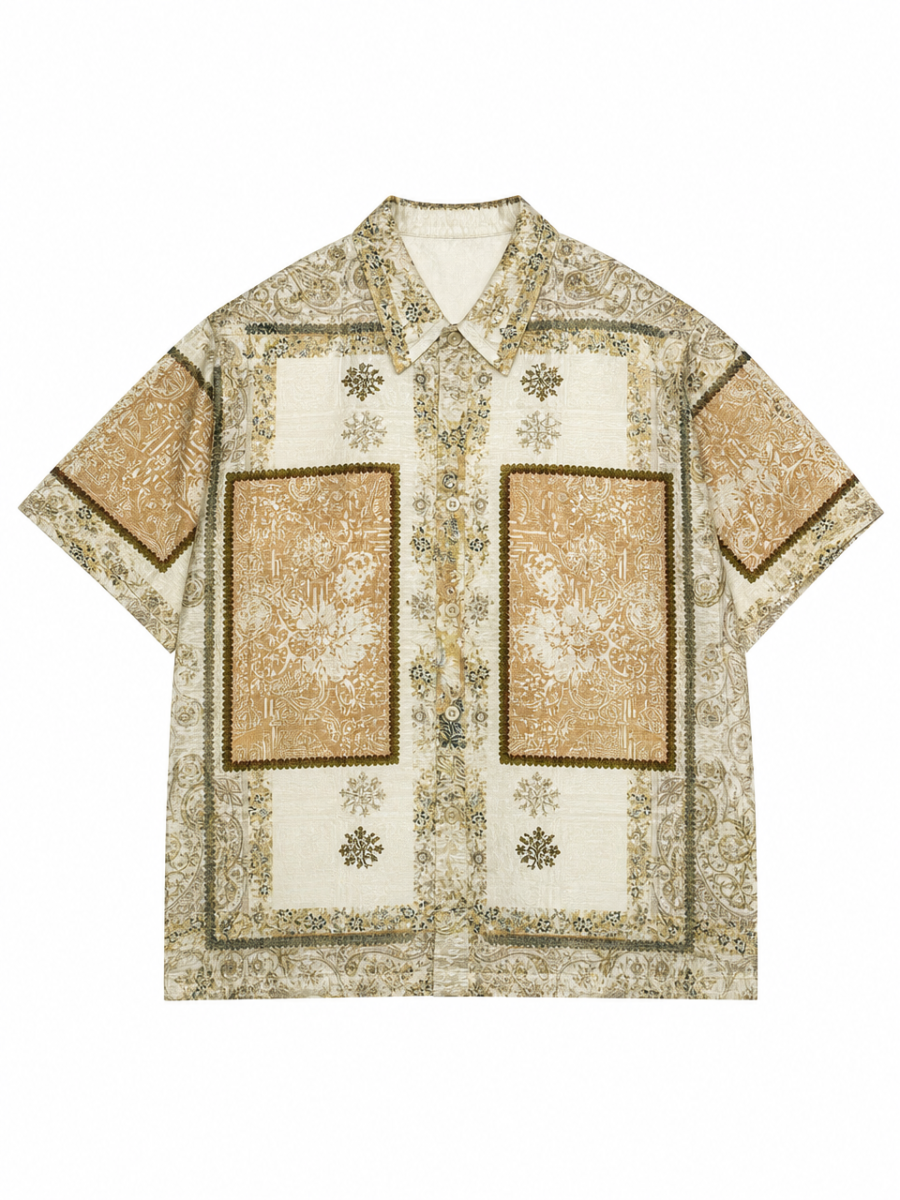 Women Boho Paisley Patchwork‑Print Shirt D-42719