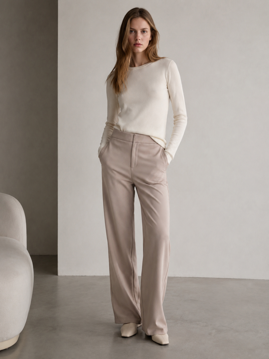High‑Rise Straight‑Leg Tailored Trousers W-34444