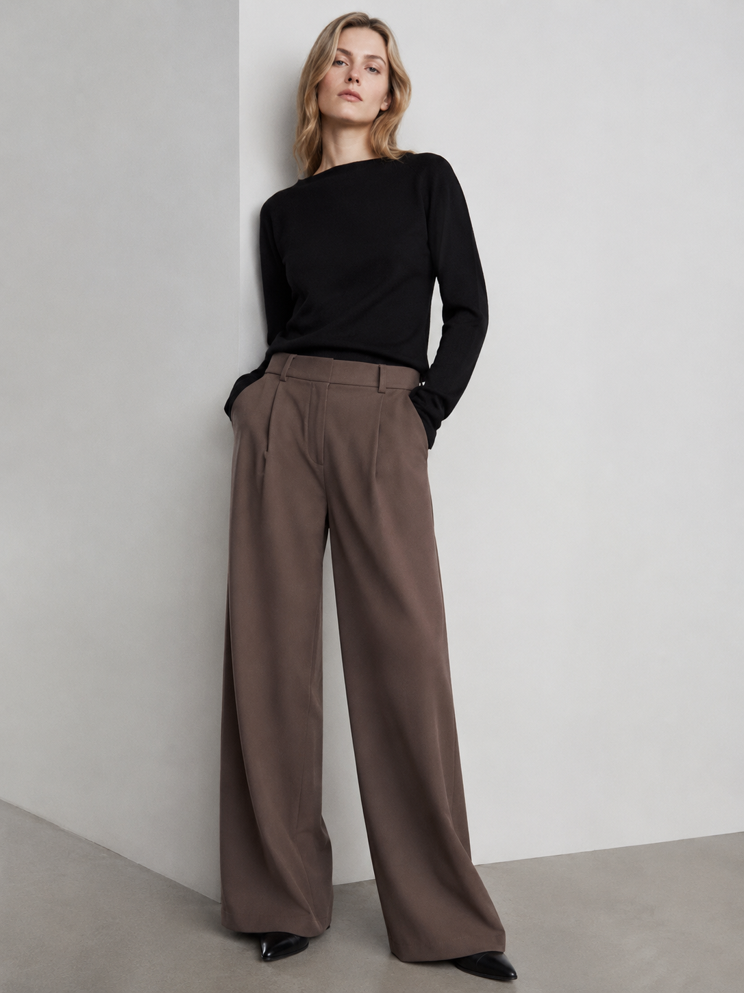 Women’s High Waist Ribbed Wide Leg Pants XW-26900