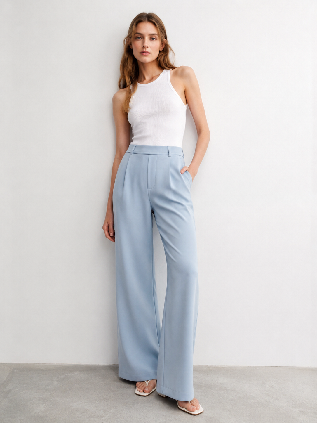 Minimalist High Waist Pleated Trousers - Chic Daily Bottoms XW-26905