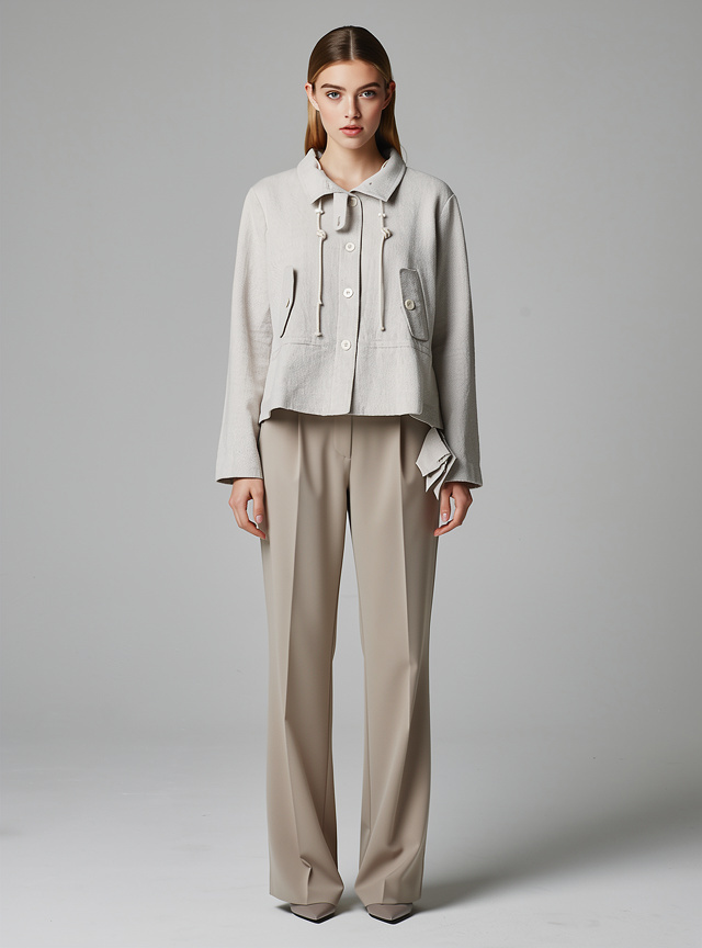 Women’s Linen Blend Drawstring Short Jacket 