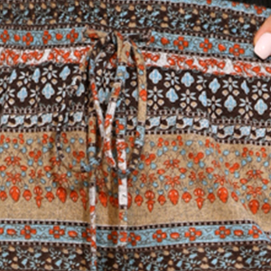 Women’s Boho Print High Waist Wide Leg Pants M-33809