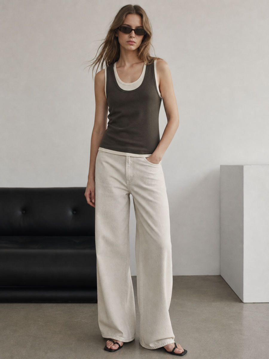 Women Fake‑Two‑Piece Longline Tank‑Top M-42616