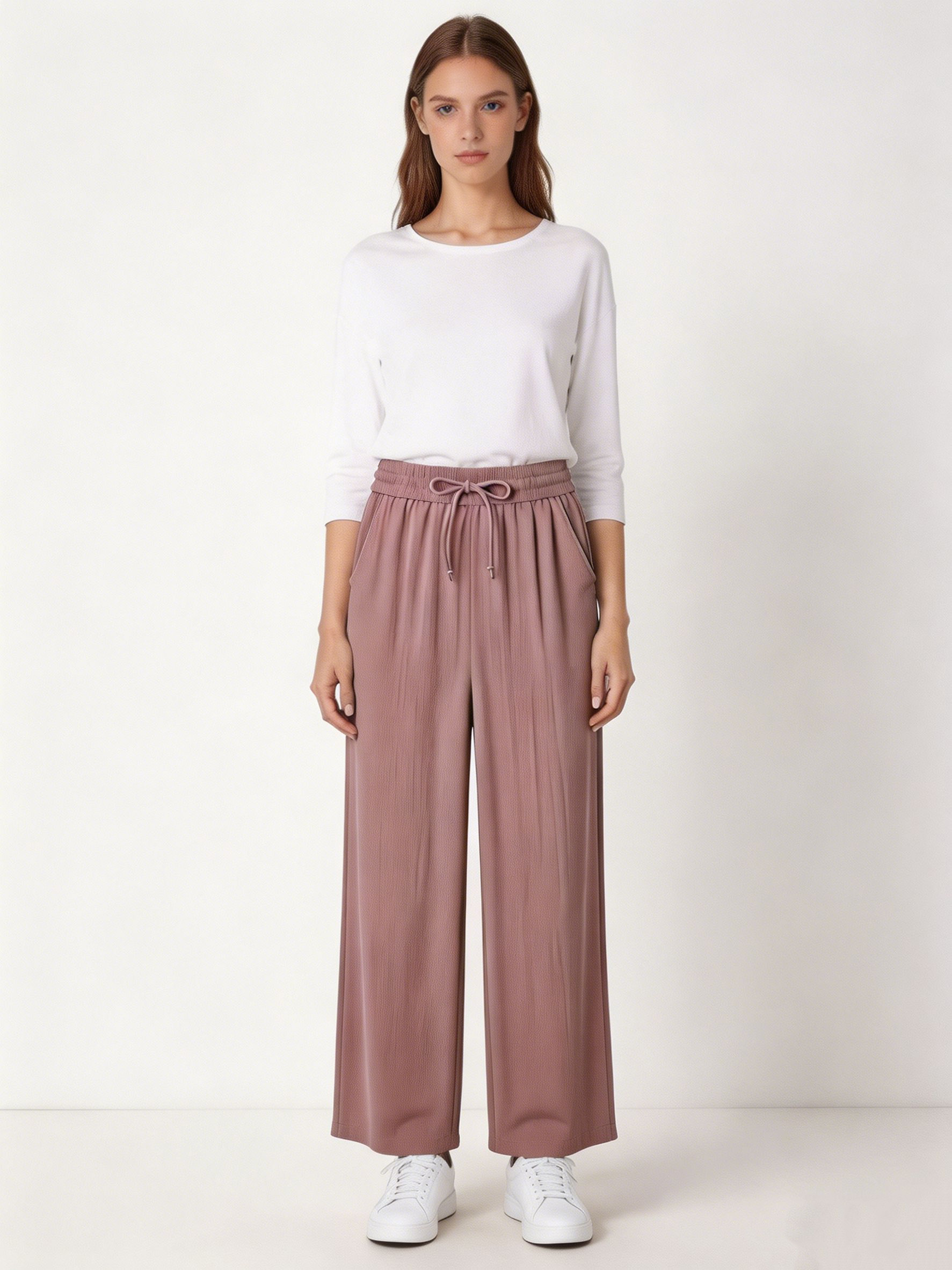 Women’s High Waist Ribbed Wide Leg Pants XW-26901