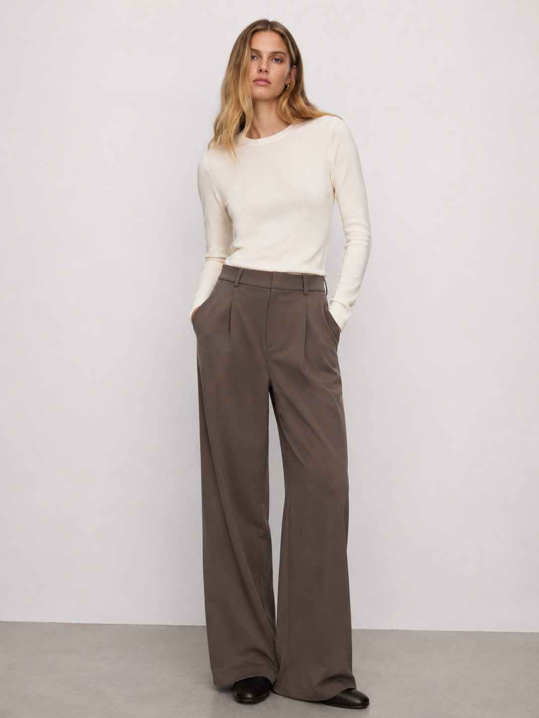 Women’s High Waist Ribbed Wide Leg Pants XW-26900