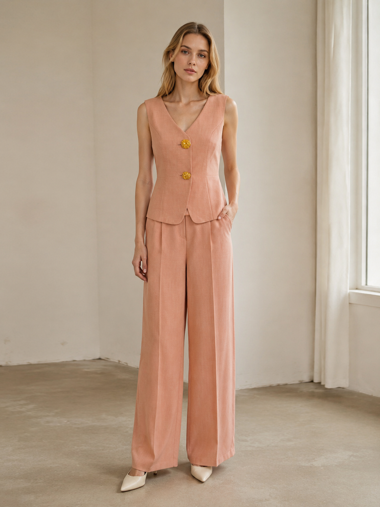 Trending Elegant Tailored Two-Piece Co-Ord Set LA-680001