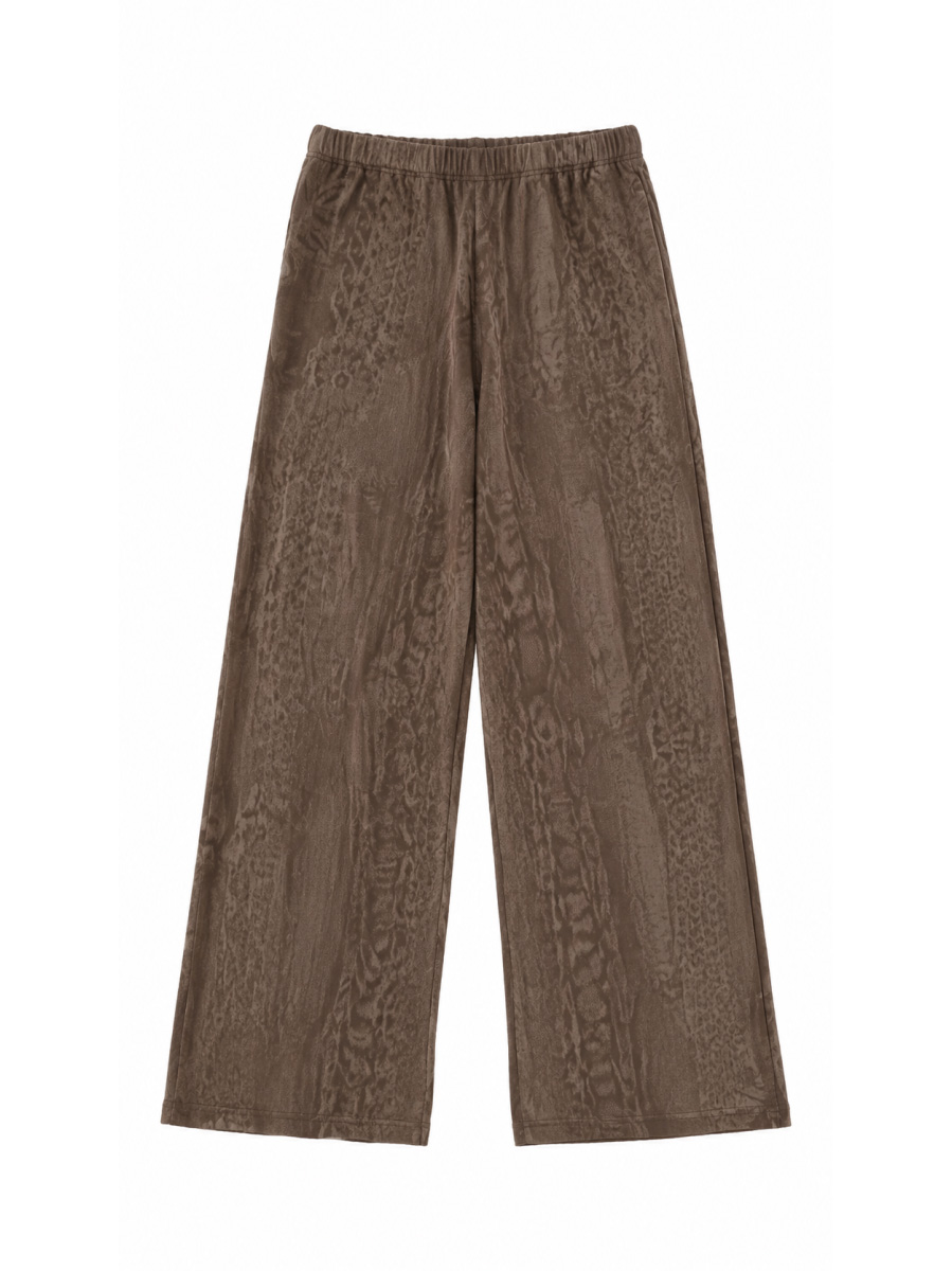 Women's Brown Floral Lace Wide-Leg Pants W211136211S