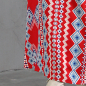 Women’s Boho Geometric Maxi Dress with Long Sleeves & V-Neck Lace – Ethnic Style D-33379
