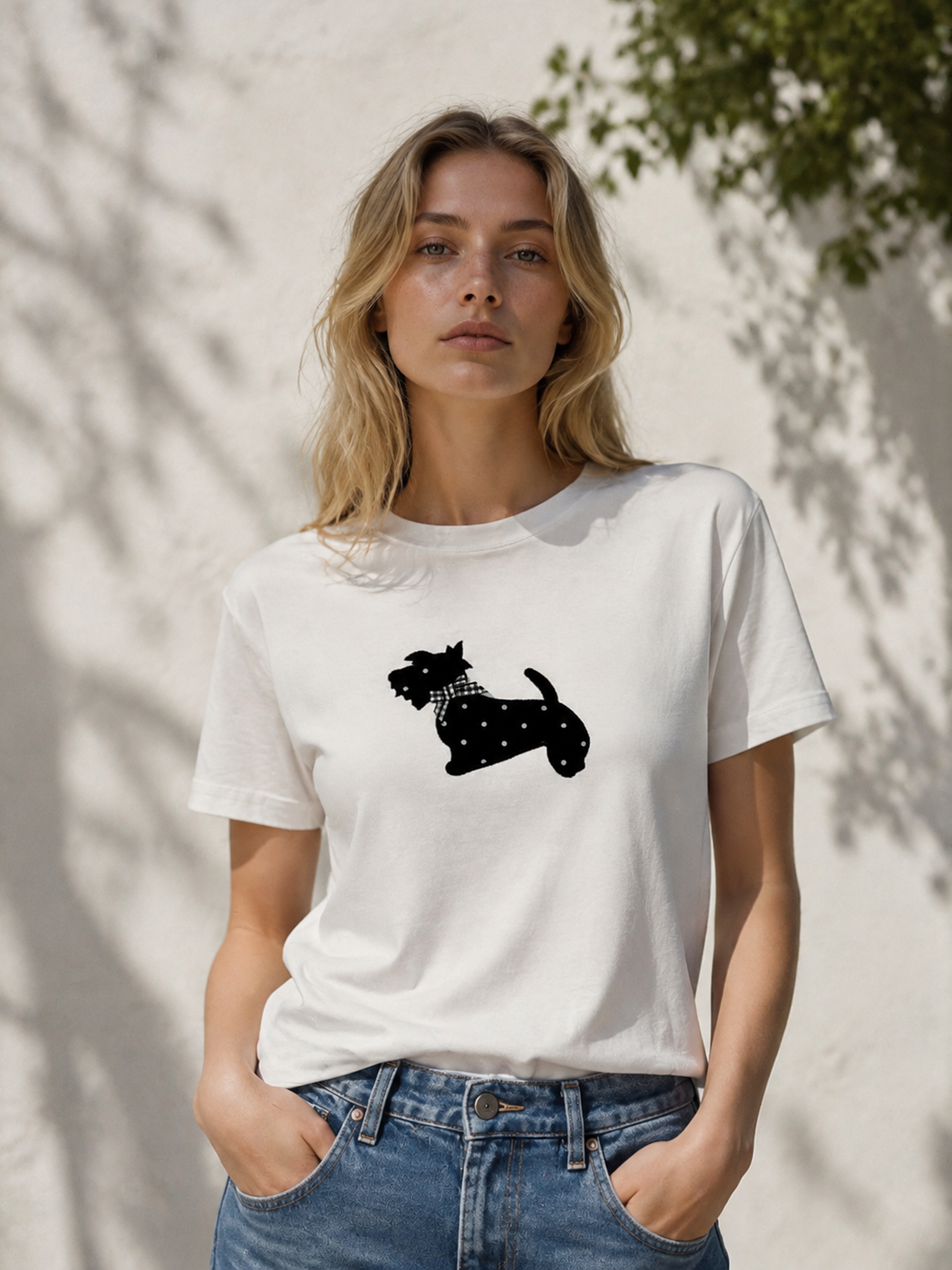 Women's Black Dog Graphic T-Shirt 2823