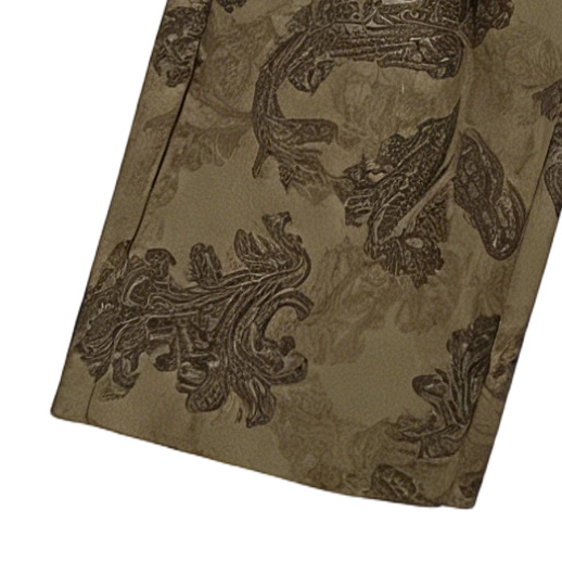 Women's Olive Green Paisley Jacquard Vest & Wide Leg Pants Set  W-41506，W-41507