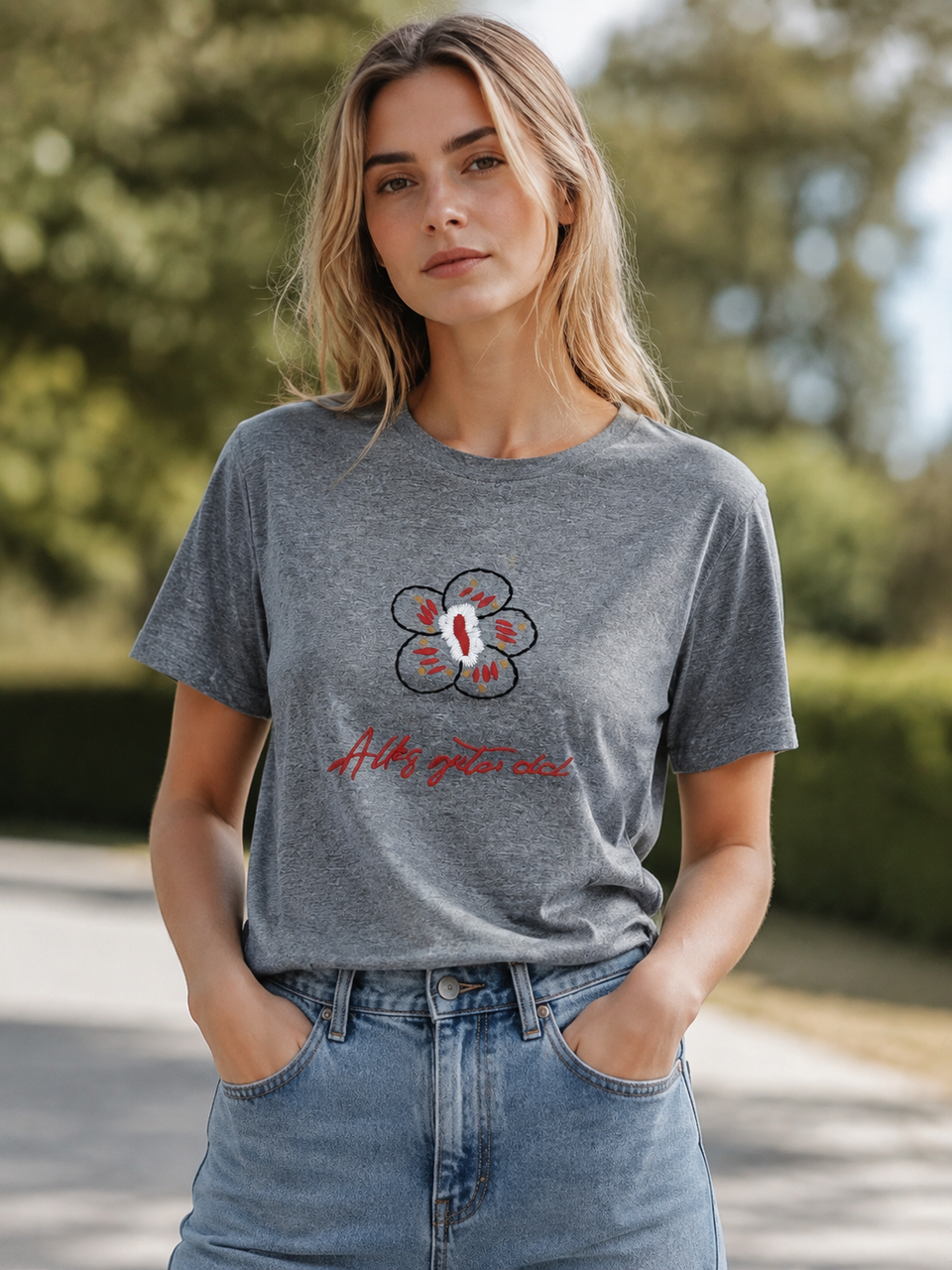 Women's Colorful Flower Graphic T-Shirt 2906