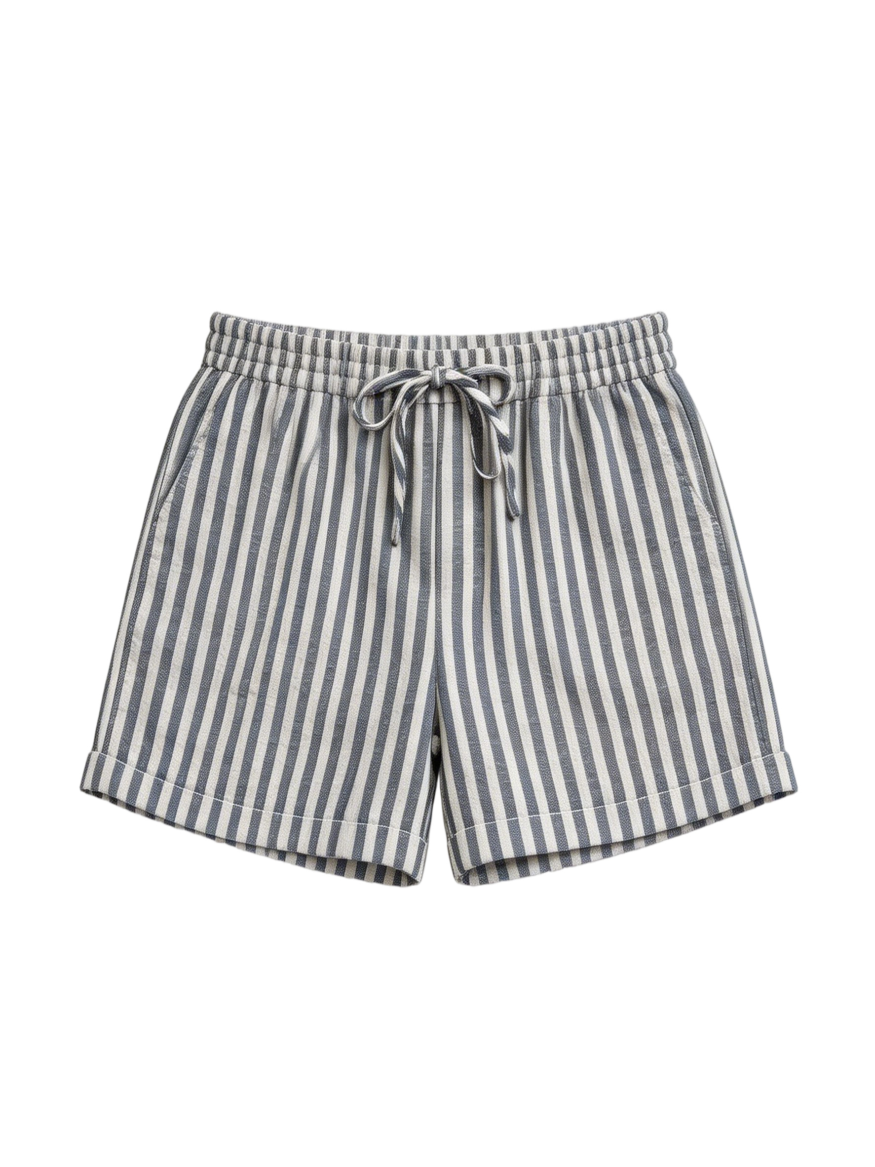 Elegant Blue White Striped Casual Set - Premium Everyday Outfit A-41621+A-41622