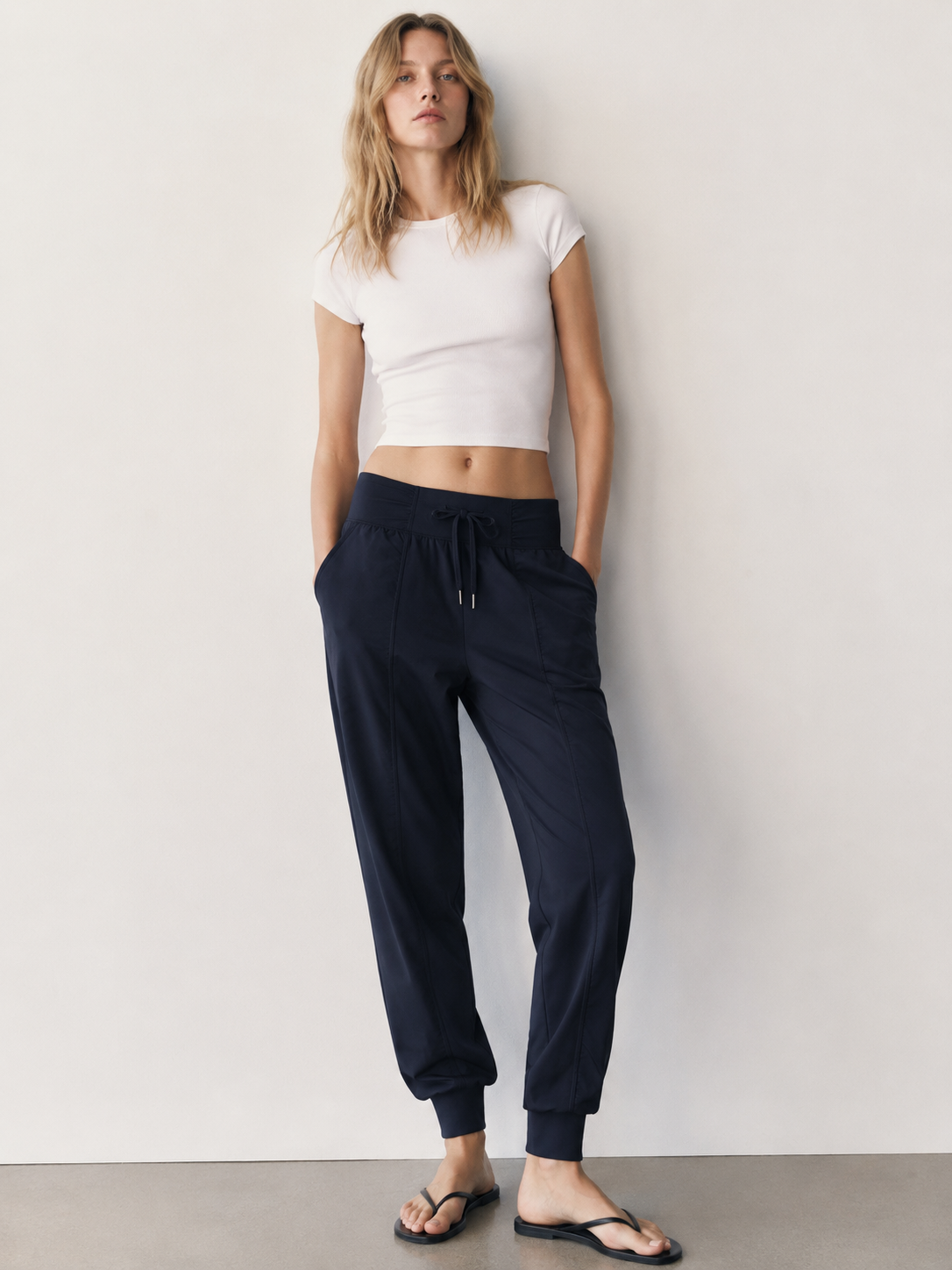Elegant Navy Drawstring Jogger Pants - Premium Everyday Wear XW-26910