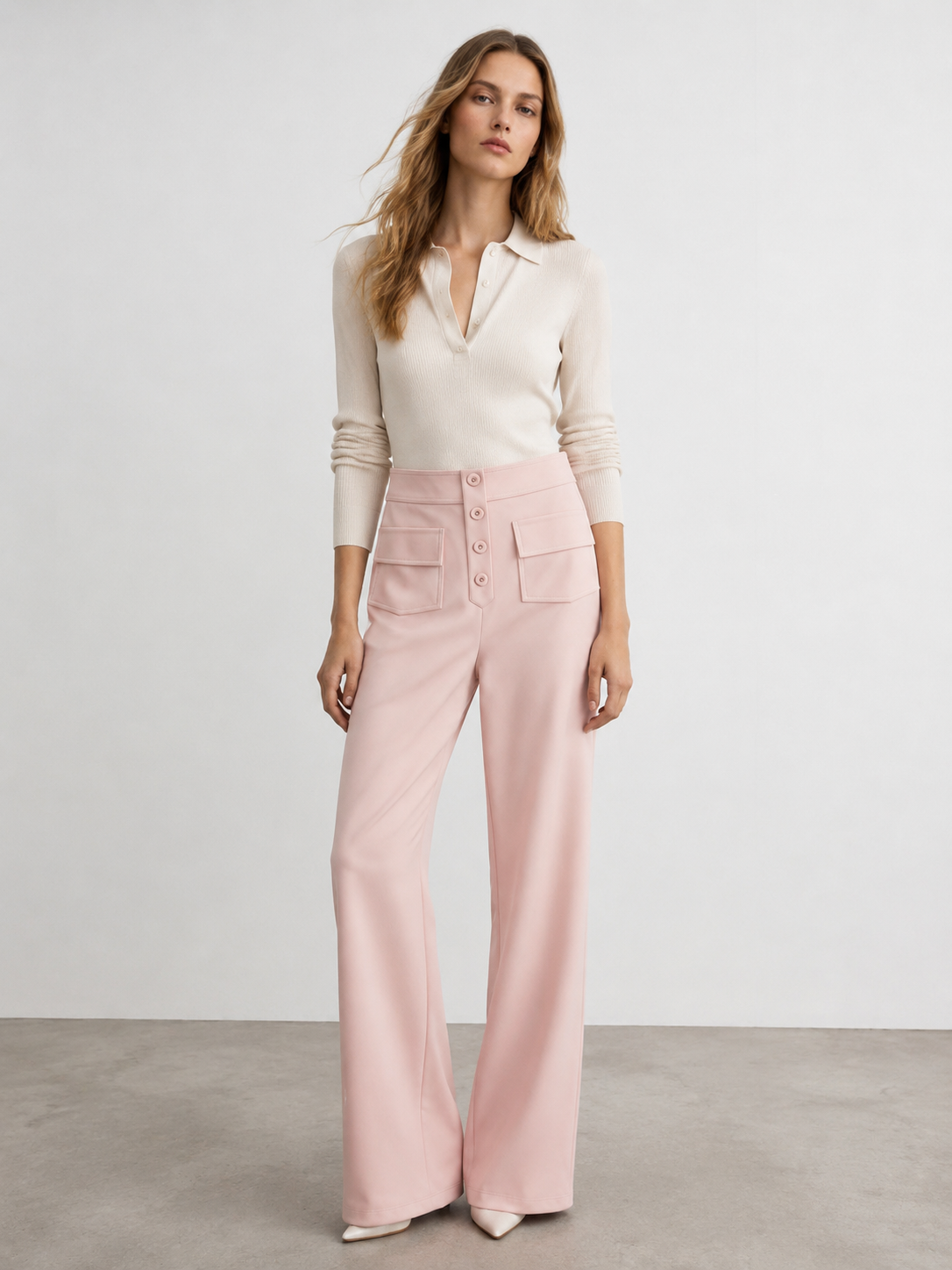 Minimalist High Waist Wide Leg Trousers - Chic Daily Bottoms XW-26902