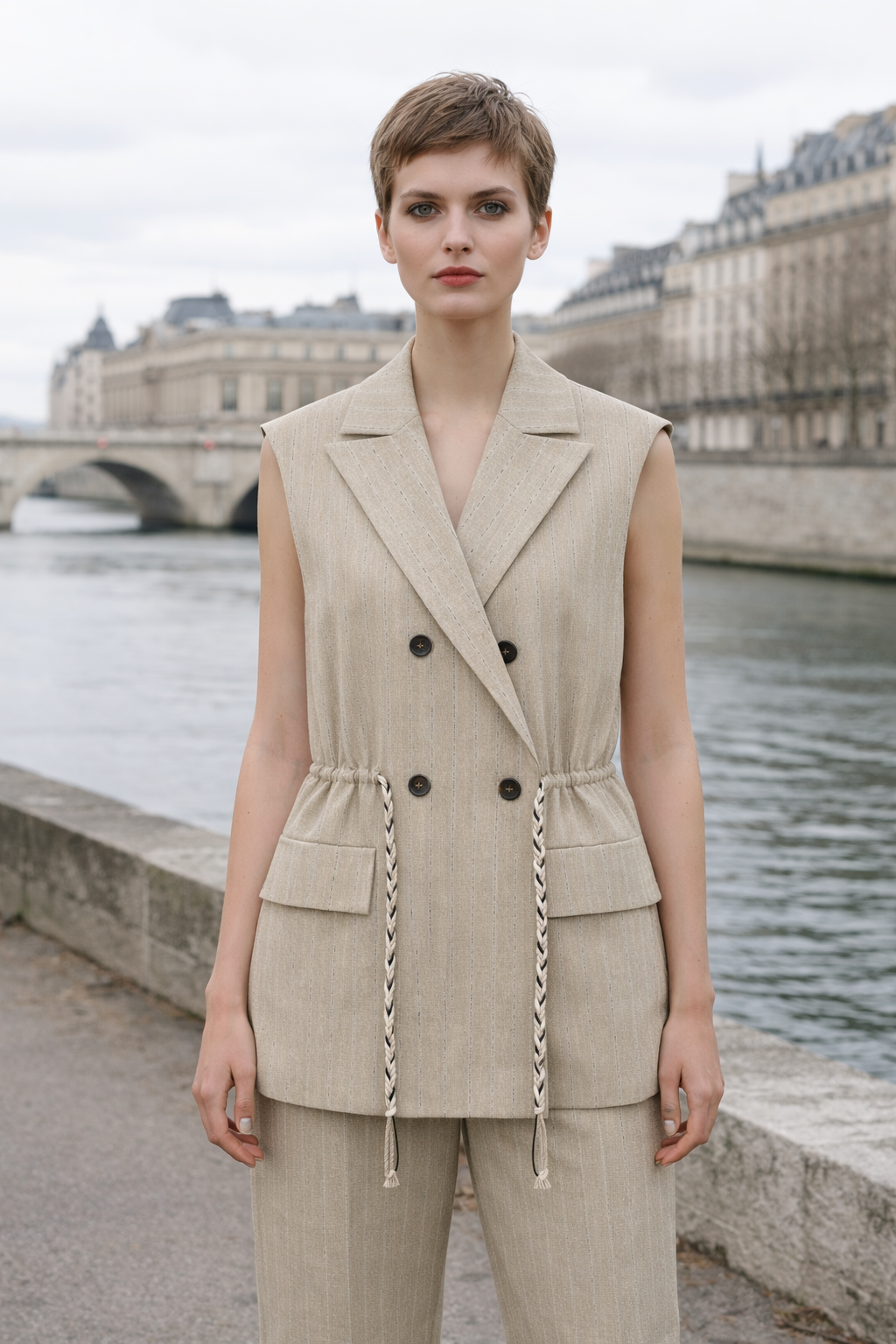 Office Sleeveless Blazer  A-41915
