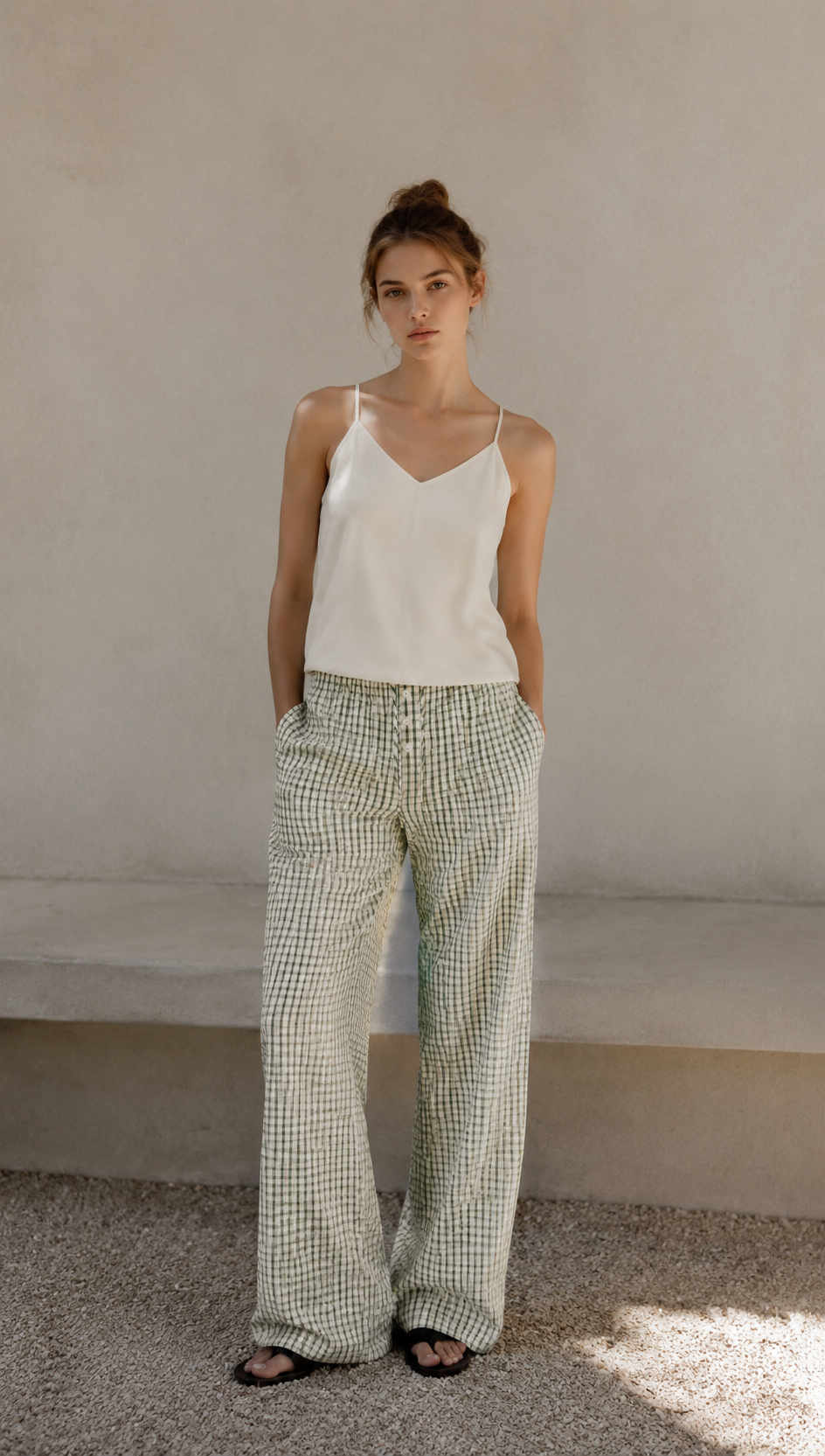 Street casual checkered pants A-42127