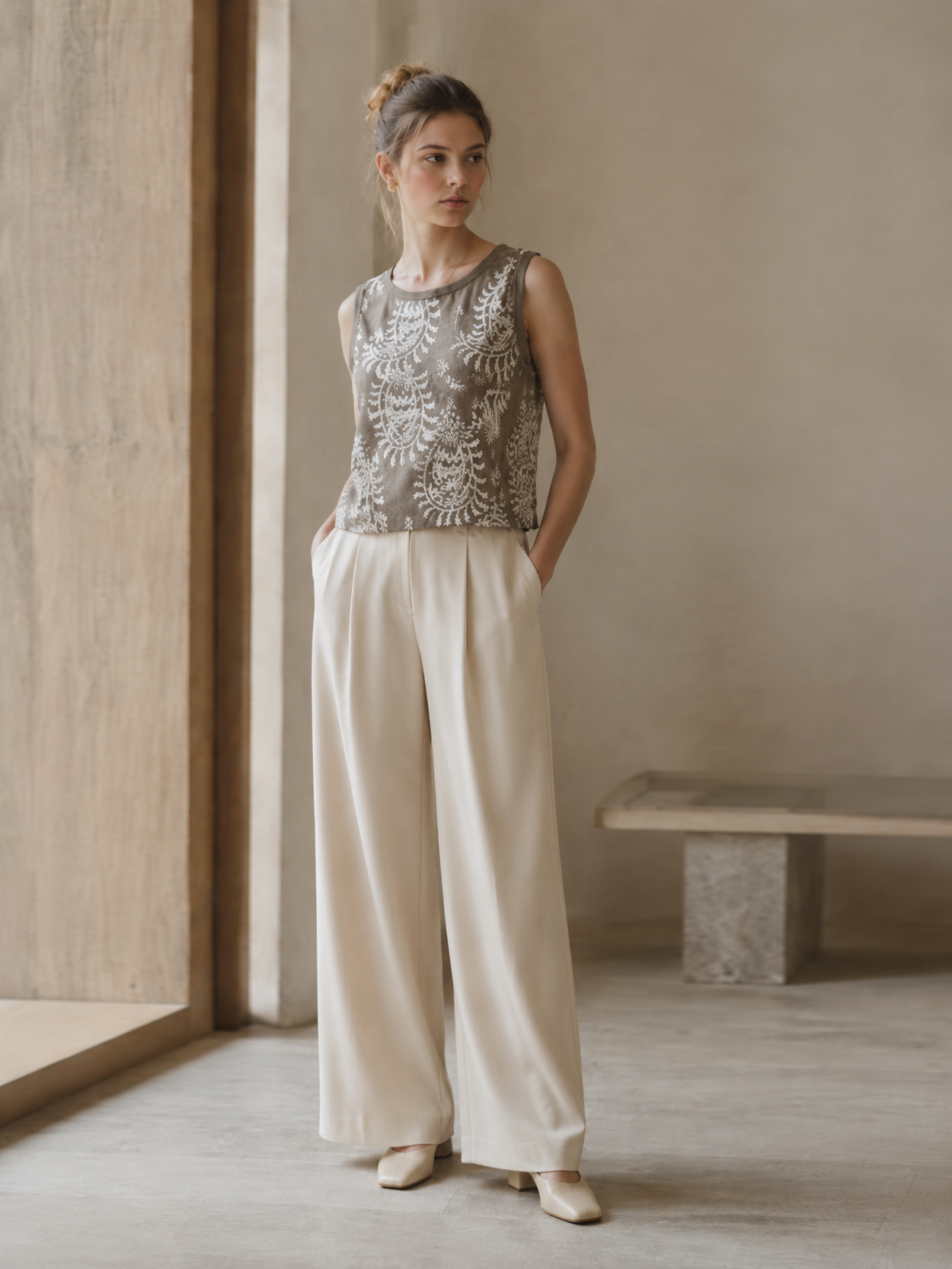 Sleeveless Paisley Print Tank Top, Casual Summer Blouse AN-620075