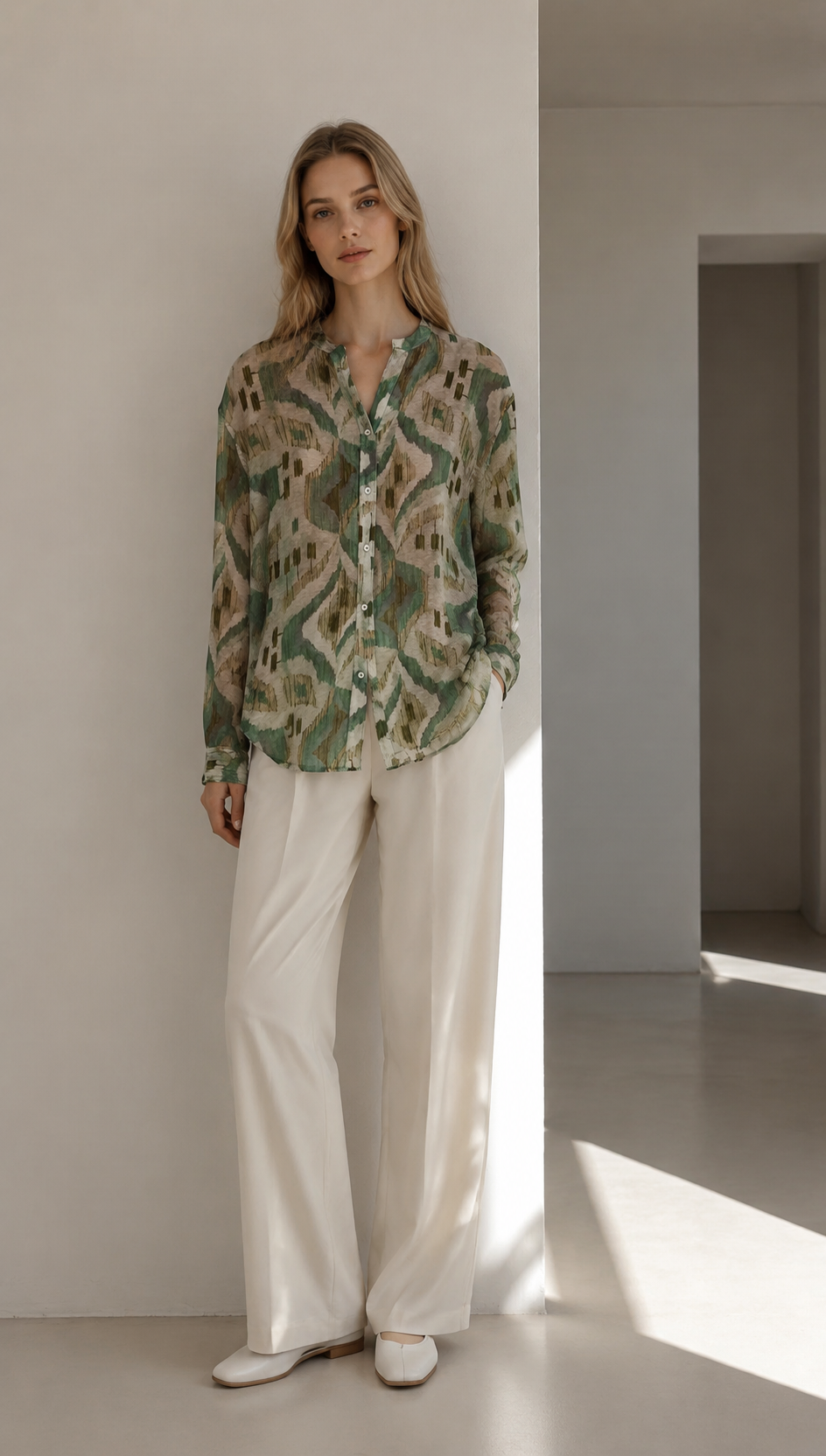 Oversized Boho Print Blouse Women’s Long Sleeve Shirt AN-121010