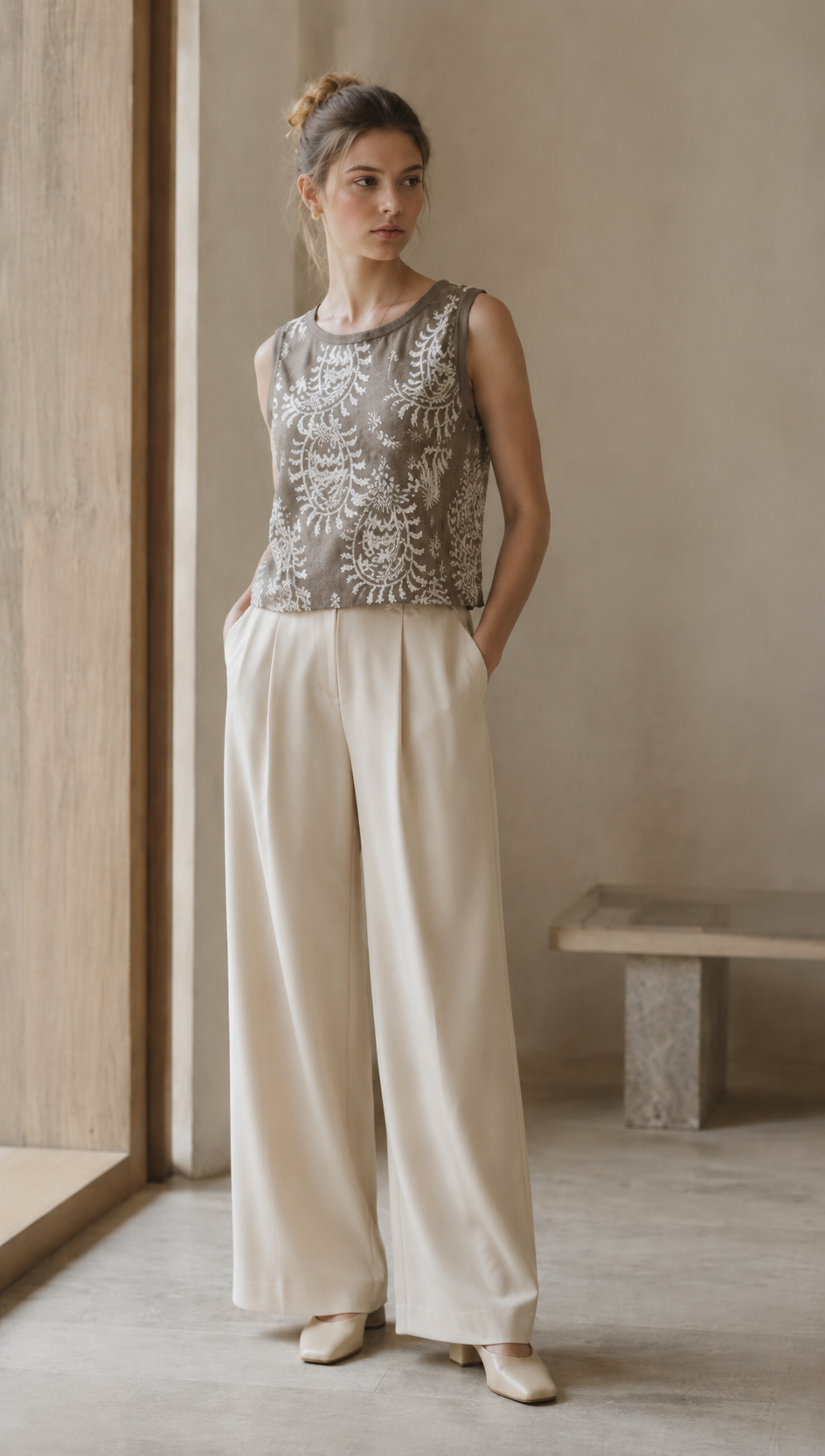 Sleeveless Paisley Print Tank Top, Casual Summer Blouse AN-620075