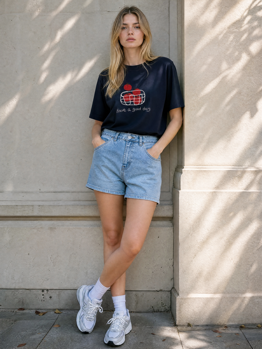 Women's Apple Graphic T-Shirt 1515