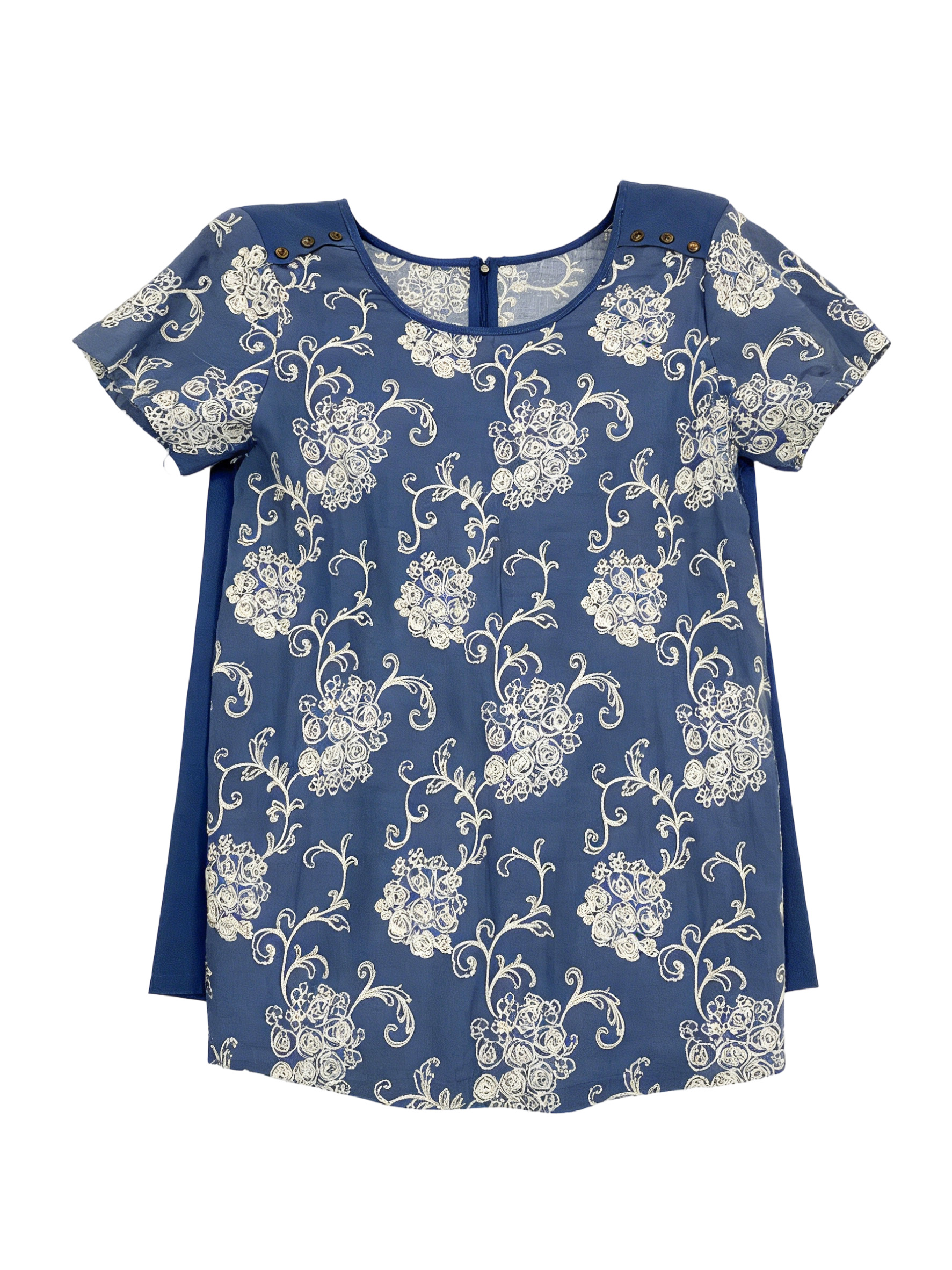 Women’s Floral Print Short Sleeve Tunic Top W-26178