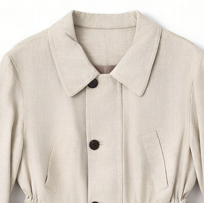 Minimalist Linen Cinched Waist Shacket C-41530