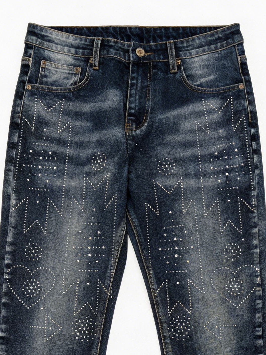 Women’s Streetwear Sparkly Denim Pants ZY6066