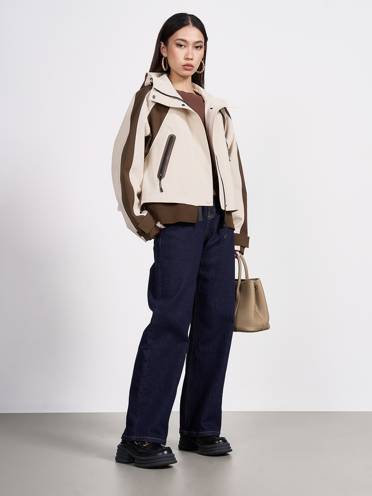 Contrast Color Casual Jacket