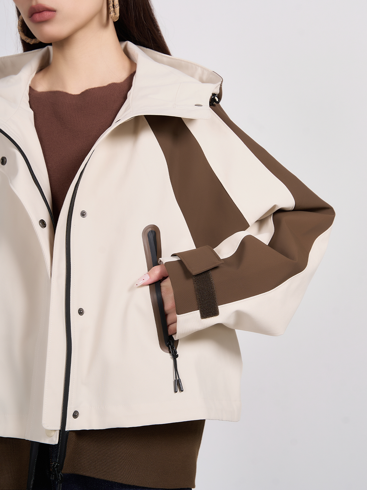 Contrast Color Casual Jacket