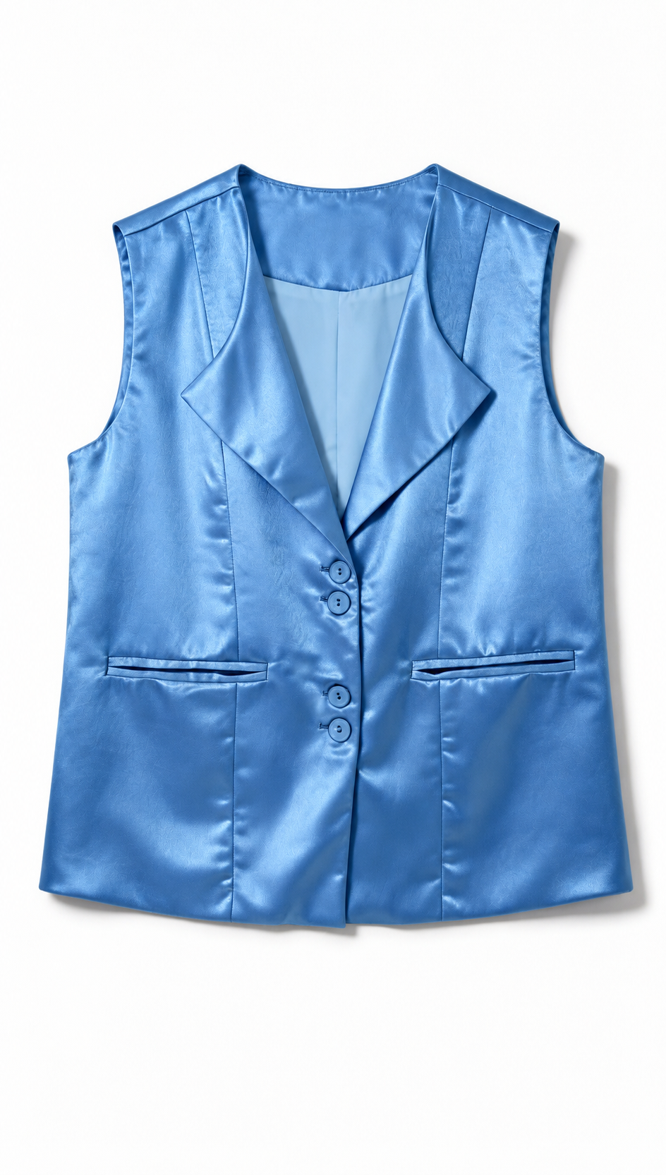 Satin Tailored Single-Breasted Waistcoat AN-620016