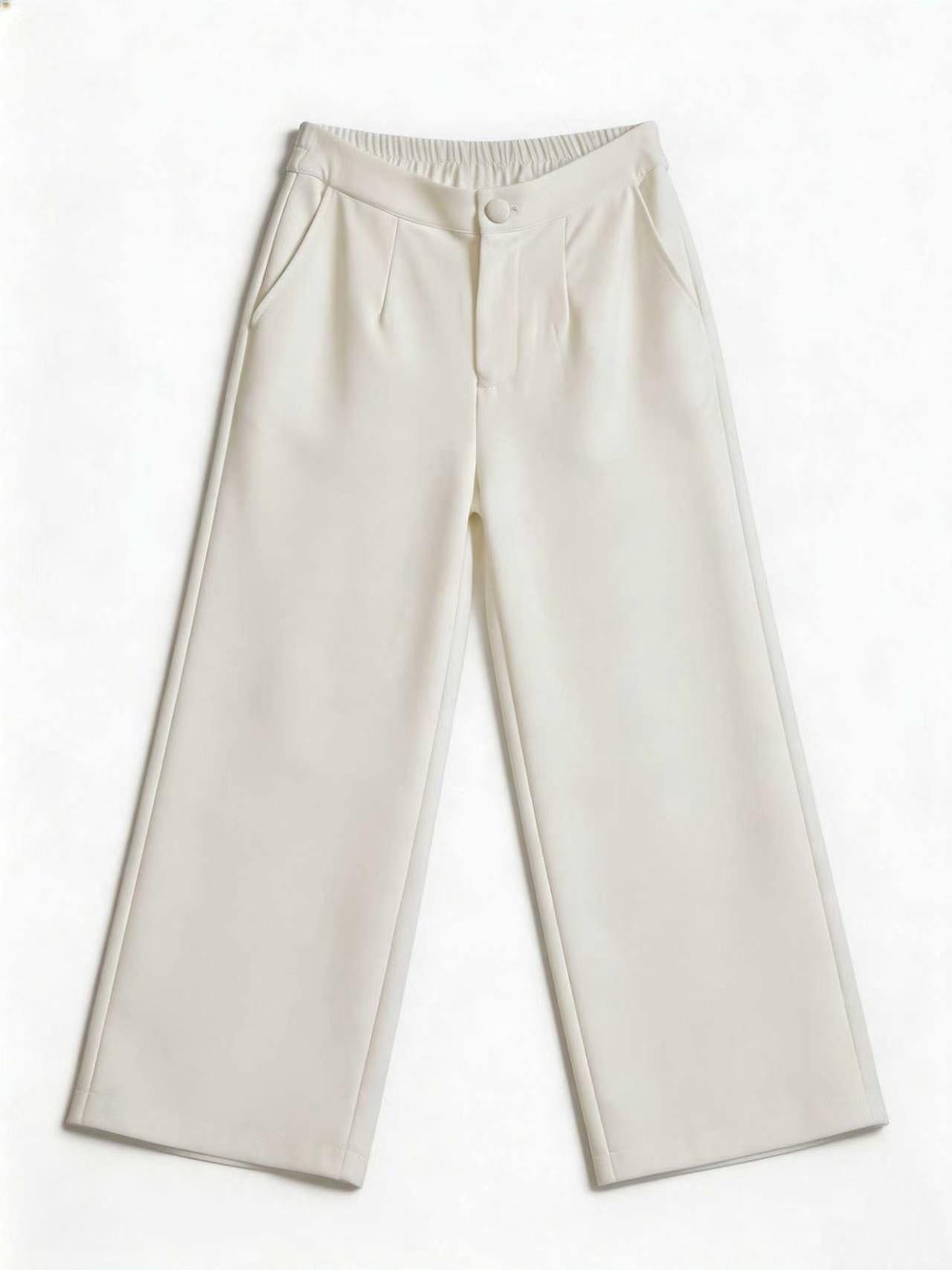 Elegant Light Vest & High-Waisted Wide-Leg Pants Set LA-710009