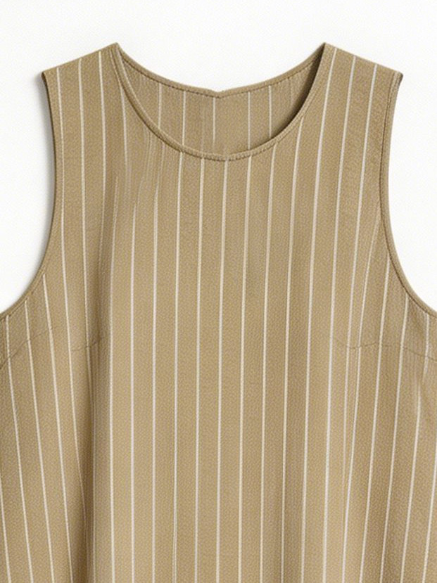 Women’s Minimalist Striped Sleeveless Maxi Dress C-42198H