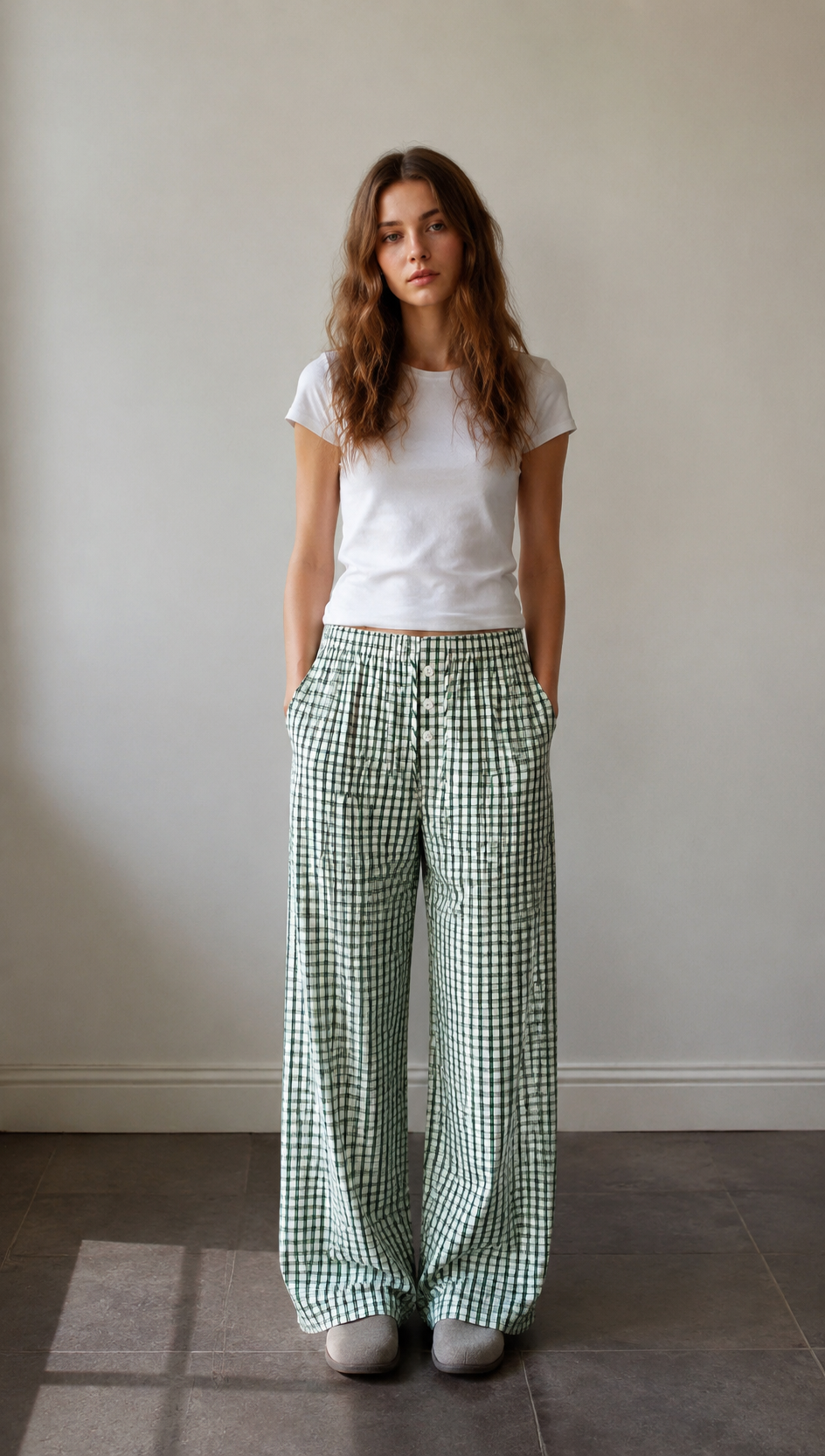 Street casual checkered pants A-42127