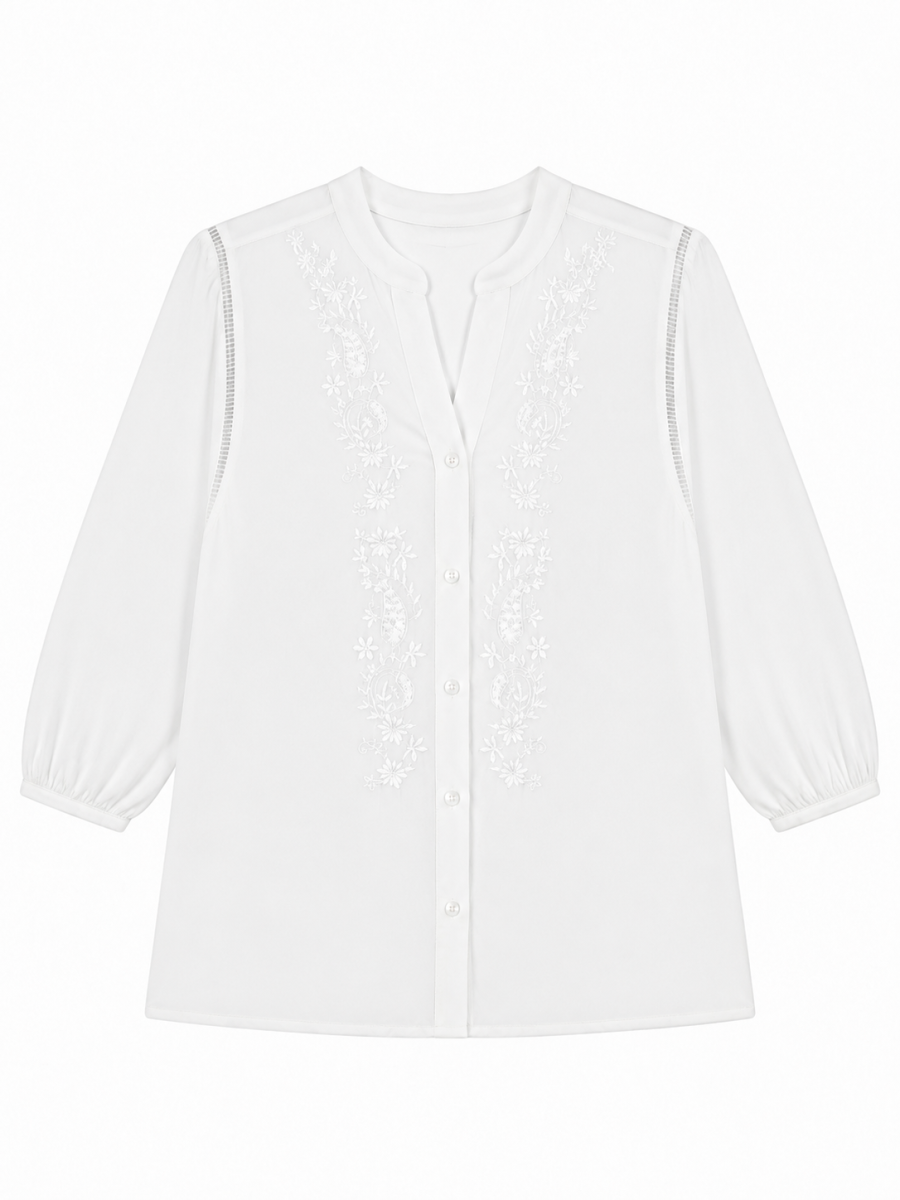 Women Boho Floral Paisley Embroidered Blouse A-42222