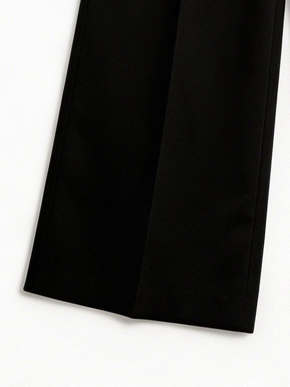 Minimalist Black Boxy Vest & Maxi Skirt Set with Statement Gold Buttons YB-002