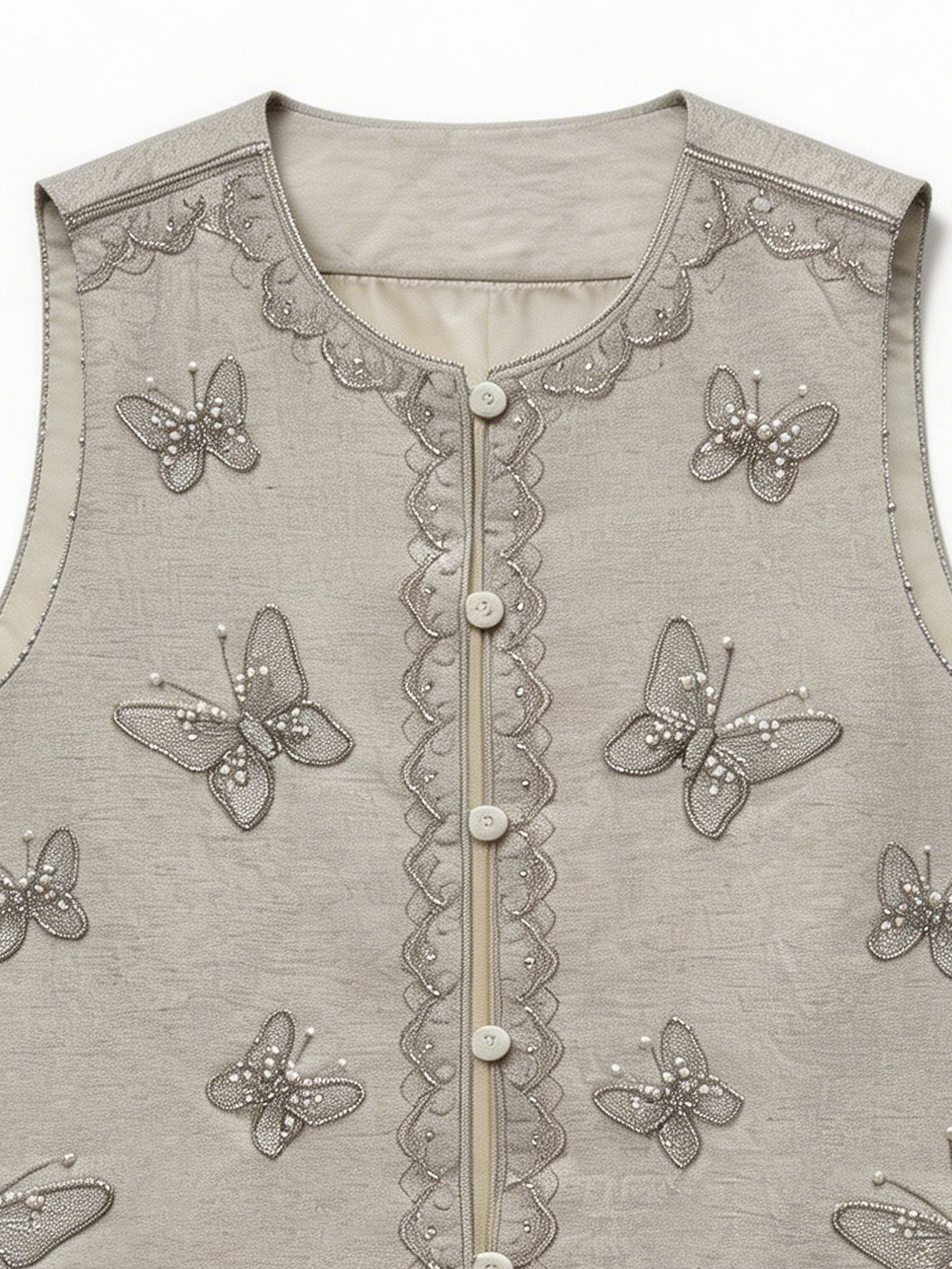 Women’s Butterfly Embroidered Quilted Vest LA-030404