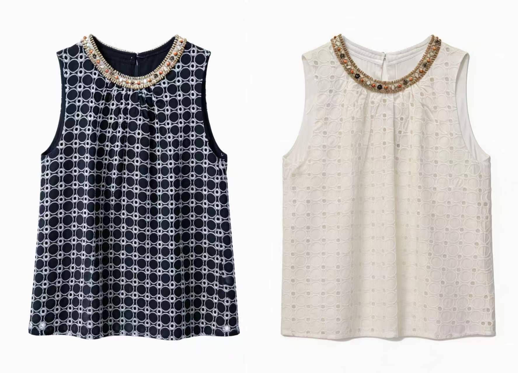  Trending Geometric Embroidered Sleeveless Top for Women AN-710021