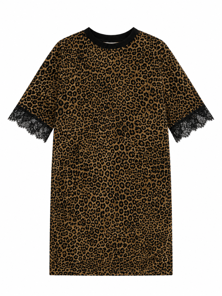 Women Leopard‑Print Long‑Line Tunic‑Top M-43603
