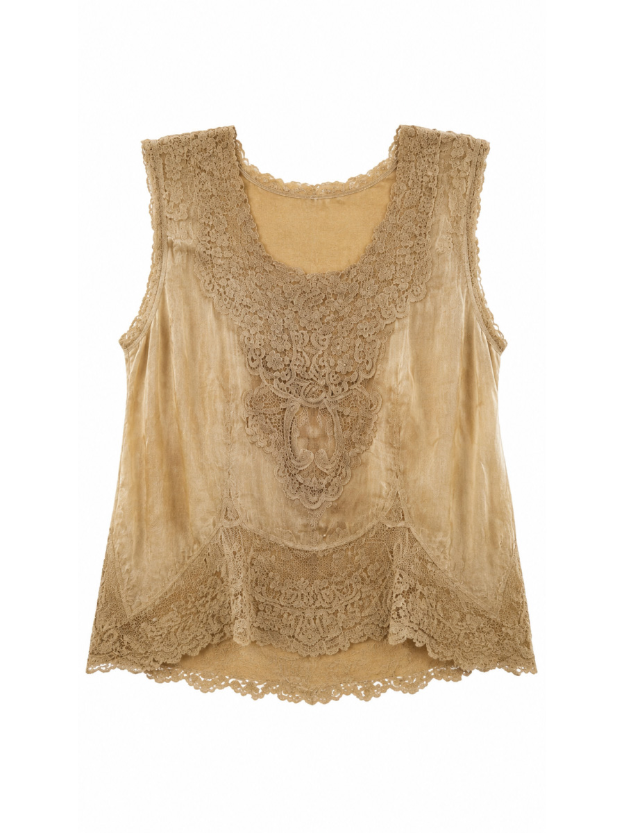 Women's White Floral Lace Sleeveless Tank Top C11