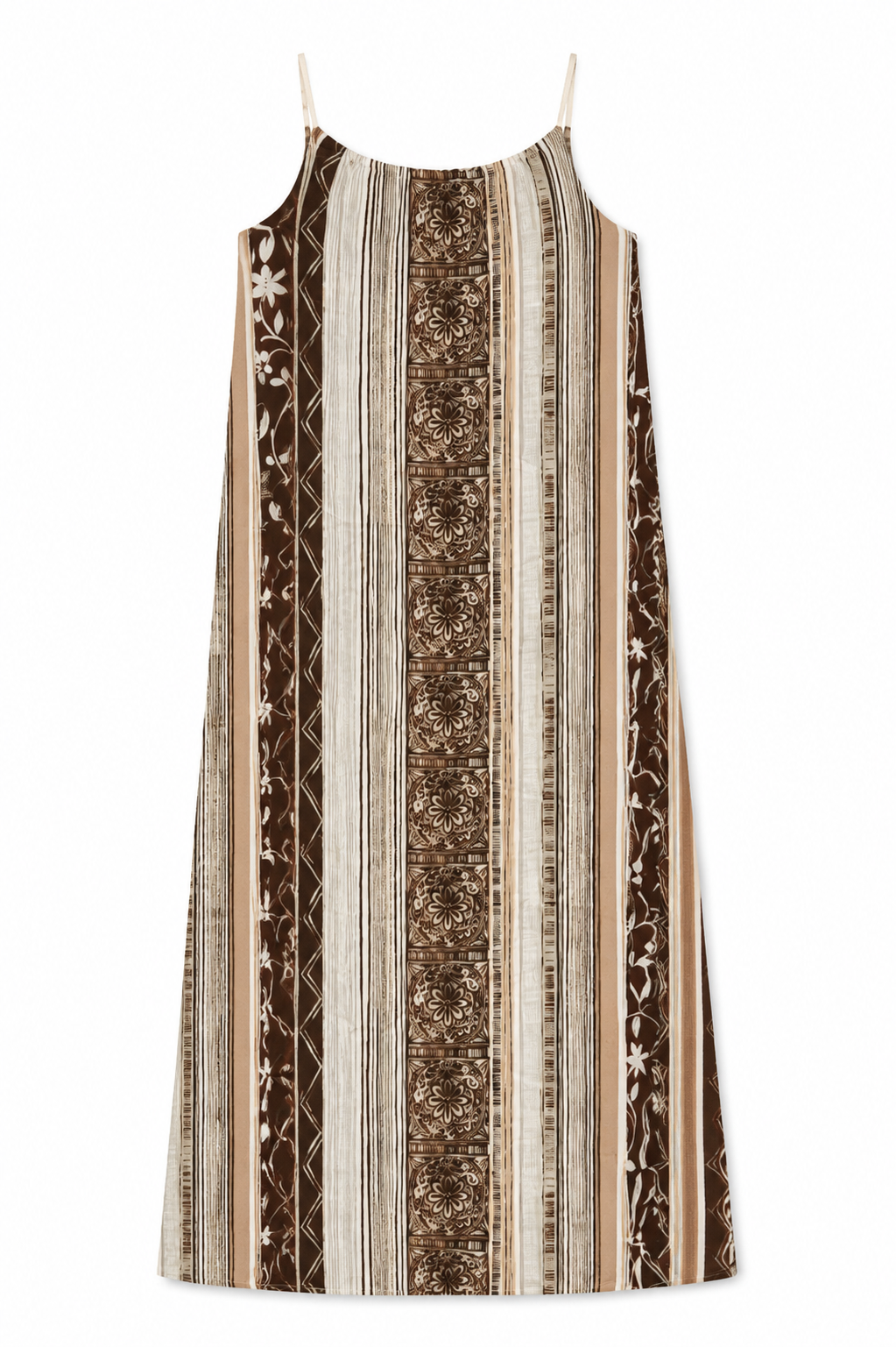 Women’s Striped Sleeveless Maxi Dress with Relaxed Fit 28069