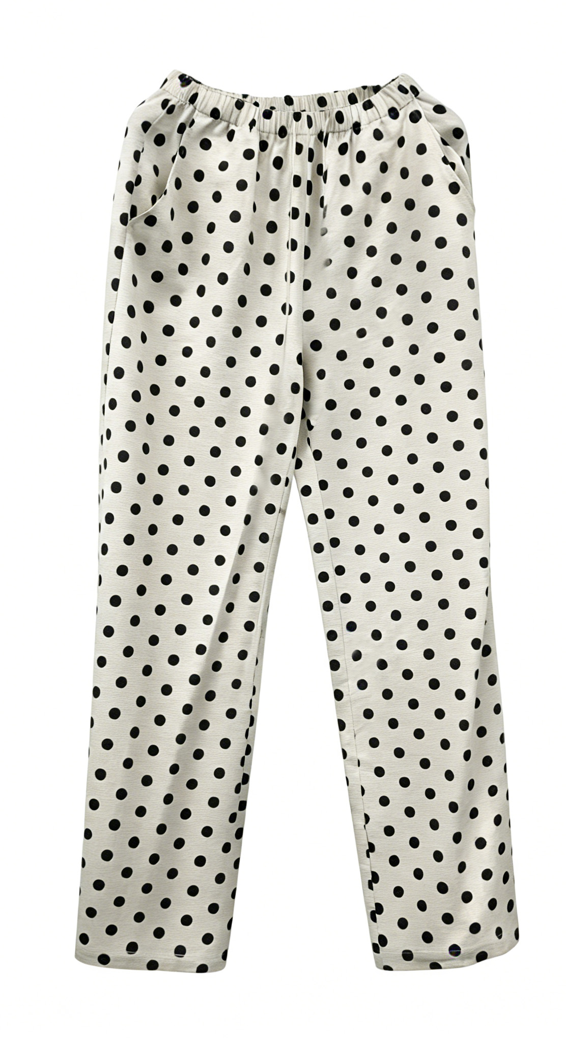 Polka Dot Paperbag Waist Pants Women Summer Casual Trousers C-40016