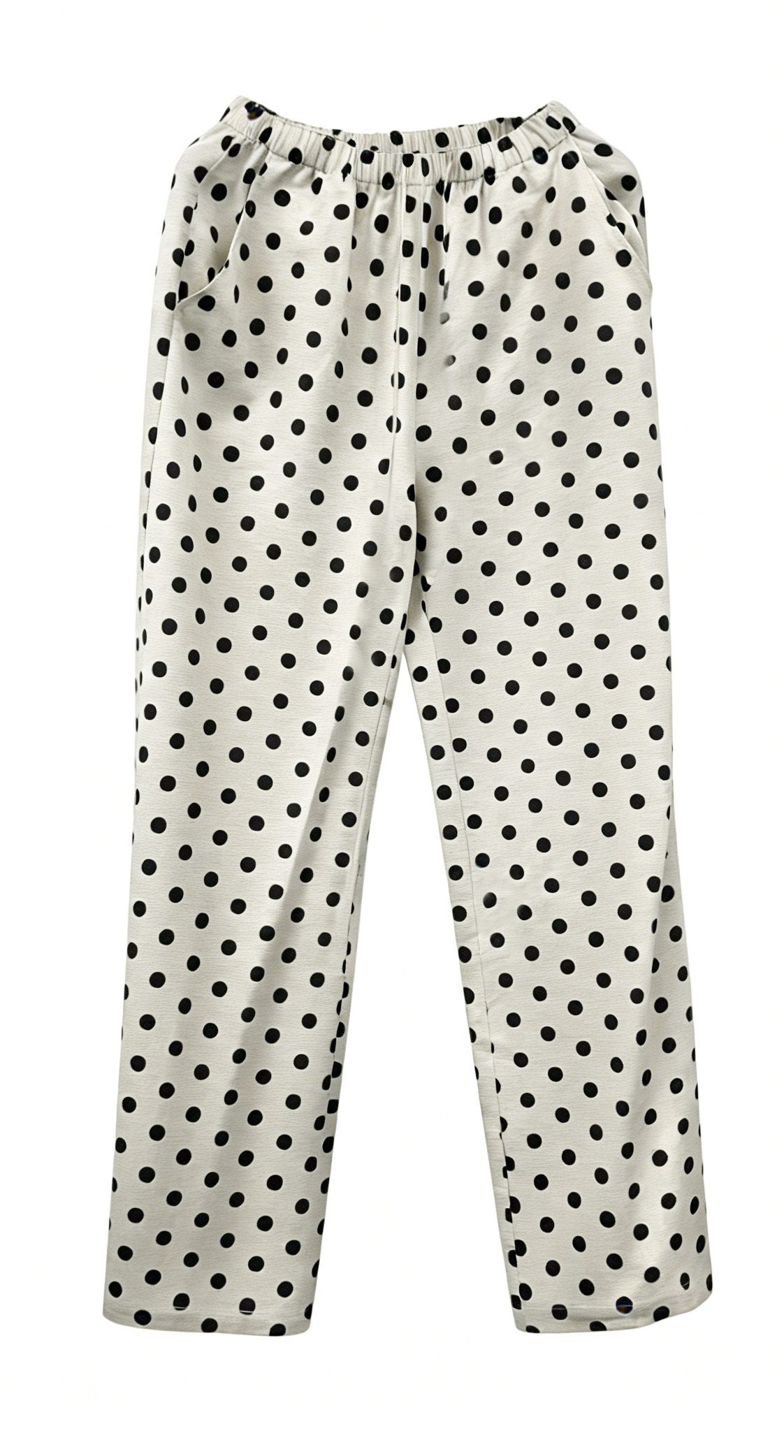 Polka Dot Paperbag Waist Pants Women Summer Casual Trousers C-40016