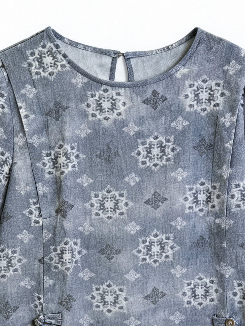 Trending Linen-Blend Jacquard Blouse for Women AN-750006