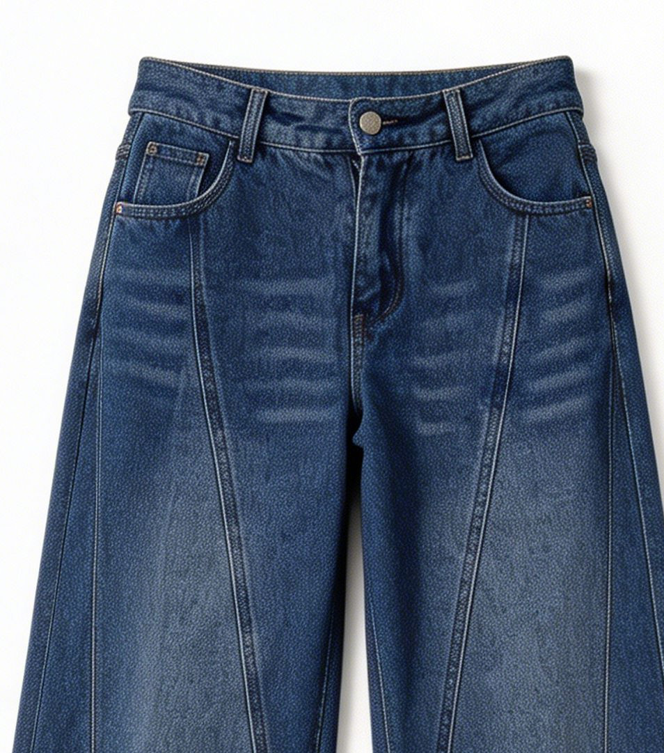 High Waist Wide Leg Seam Detail Jeans ZY6031