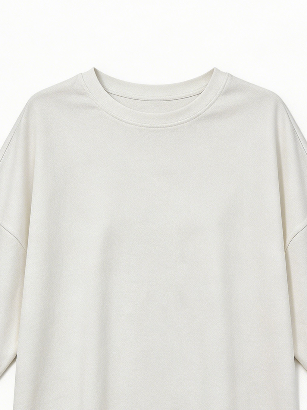 Elegant White Relaxed Fit Elbow Sleeve Tee - Casual Everyday Top  S-2533