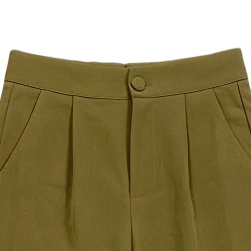 Olive Green Vest & Wide Leg Pants Set - Tailored Waistcoat & High Waist Trousers C-41335，C-41336
