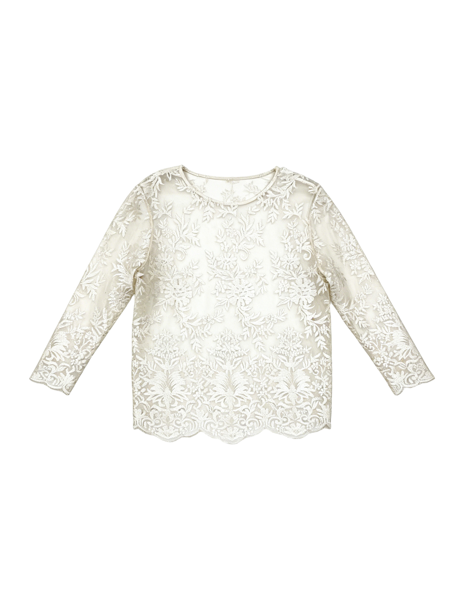 Women Vintage Floral Lace 3/4 Sleeve Blouse 76595