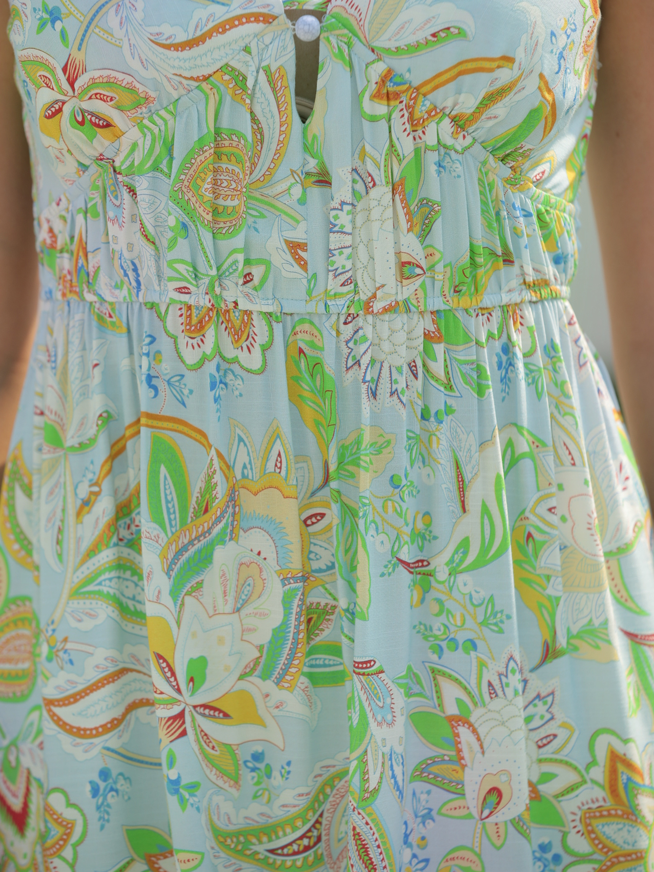 Women’s Boho Border Print Spaghetti Strap Maxi Dress W-32220