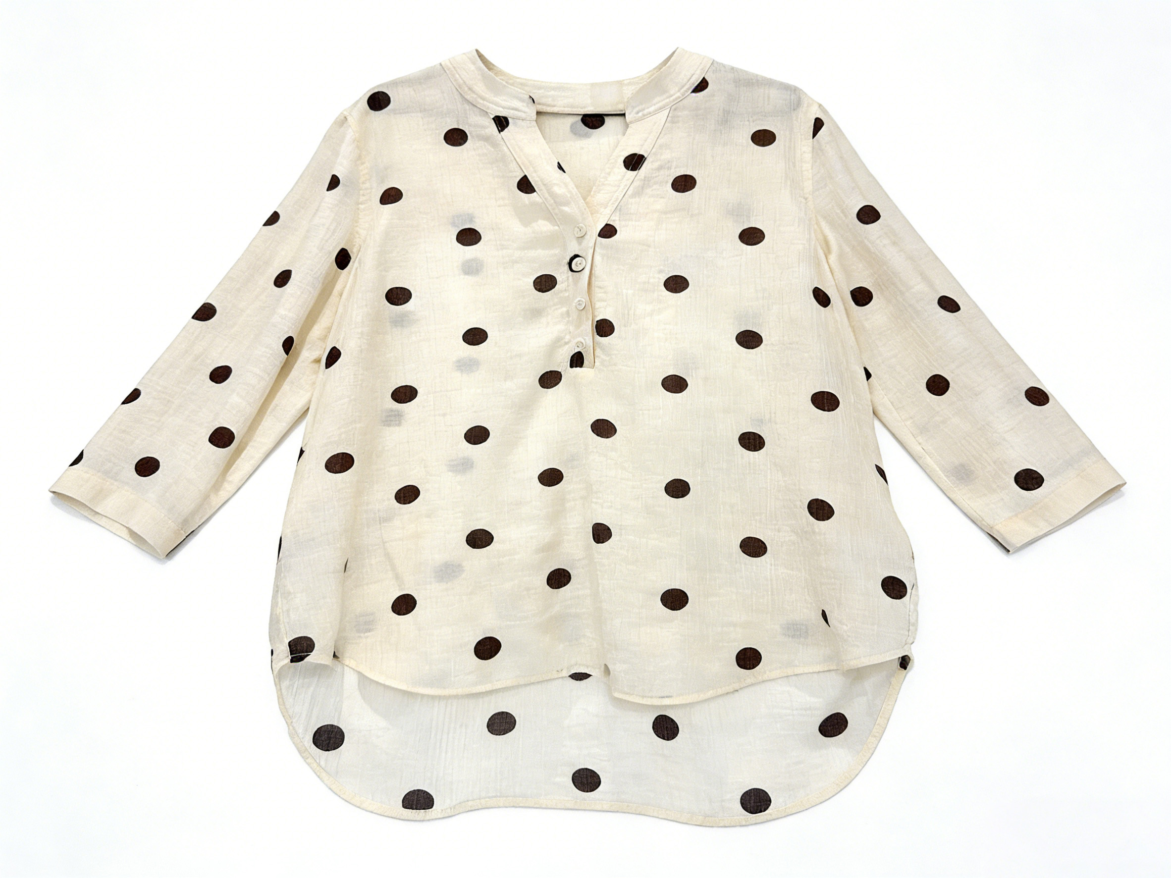 French Retro Polka Dot 2-Piece Set: Loose Shirt & Paperbag Shorts A-42105+A-42078